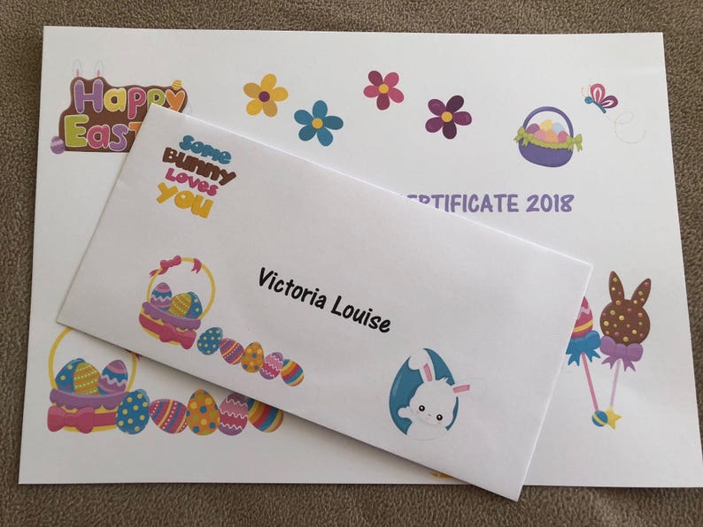 Personalised Letter from the Easter Bunny Rabbit and Certificate image 5
