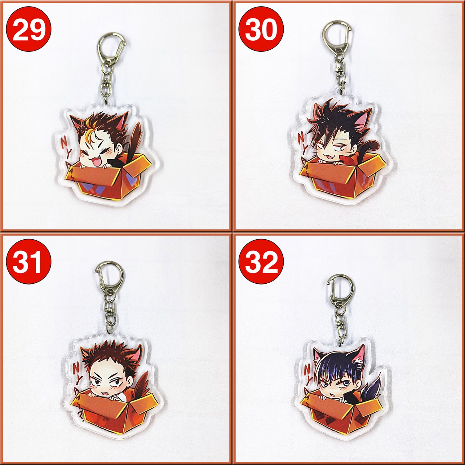 2PCS Haikyu Haikyuu Acrylic Charms Cartoon Anime Keychain Etsy