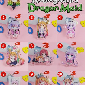 2PCS x Miss Kobayashi's Dragon Maid Acrylic Charms Anime | Etsy