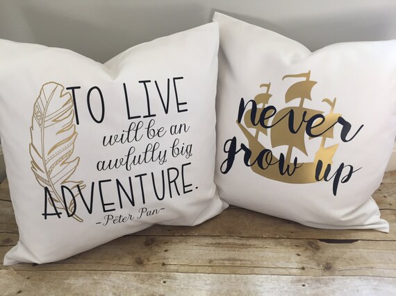 Peter Pan Pillow Covers Set Lost Boys Rustic Decor Never Etsy