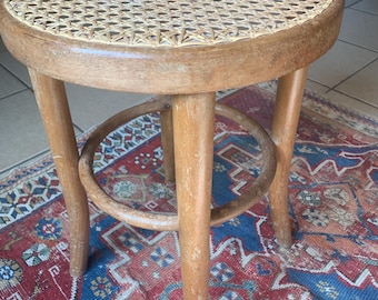 A Vintage Bentwood and Cane Stool C1950s.