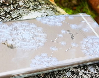 White Dandelions Clear Case with Design for iPhone, Samsung Galaxy and Huawei  T-152