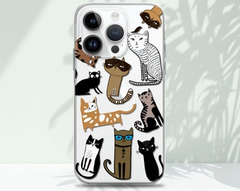 Cats Clear Case with Design for iPhone, Samsung Galaxy, Huawei T-221
