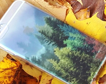 Translucent Autumn Forest Clear Phone case with Design for iPhone, Samsung Galaxy and Huawei  T-193