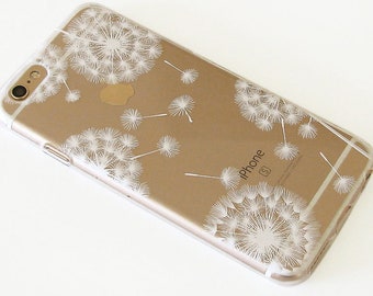 White Dandelions Clear Case with Design for iPhone, Samsung Galaxy and Huawei   117