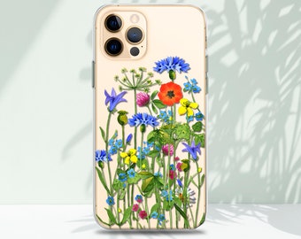 Wild Meadow Flowers Clear case with Design for iPhone, Samsung Galaxy, Huawei, Google Pixel    264