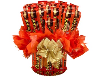 Reese's Peanut Butter Cup Chocolate / Candy Bouquet Gift - Birthday, Anniversary, Party Gifts *SAME DAY SHIPPING*