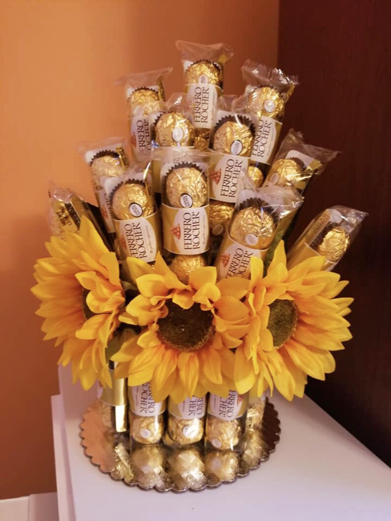 Sunflower Ferrero Rocher Bouquet Etsy