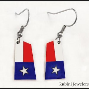 Custom Aluminum Rowing Team Blade Earrings with French Wires by Rubini Jewelers