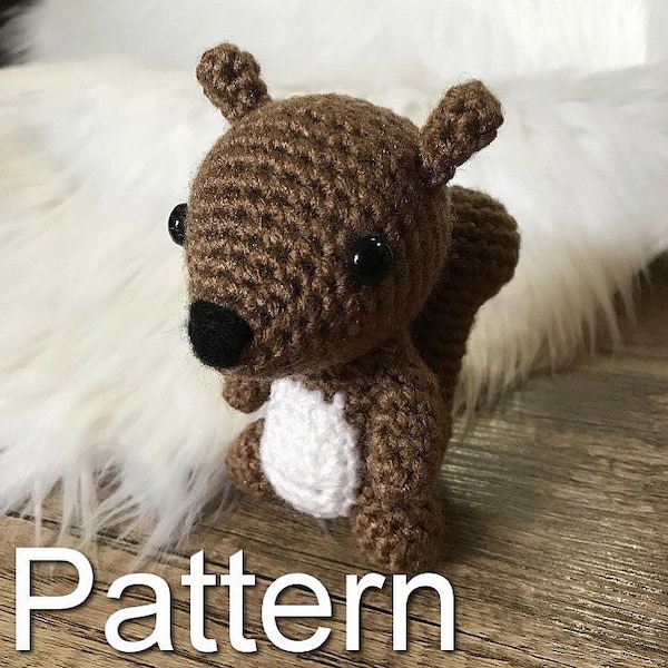 Little Squirrel Crochet Pattern, Crochet Squirrel, Amigurumi Squirrel, Crochet Pattern, Woodland Crochet, Amigurumi Pattern, Baby Squirrel