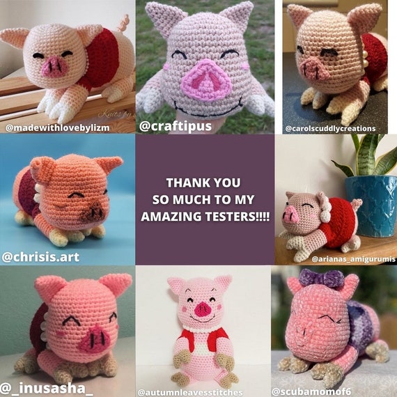 Ninja Pig Crochet Pattern, Amigurumi Pig, Amigurumi Pattern