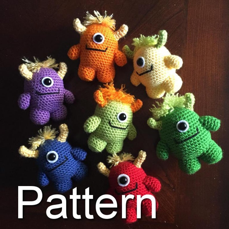 Little Monster Crochet Pattern, Amigurumi Monster, Amigurumi Pattern, Crochet Monster, Crochet Pattern, Craft, Amigurumi, Monster Plush image 1