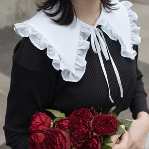 Detachable collar, Hand made collar, detachable collar with ruffles