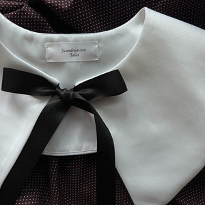 Peter Pan Detachable Satin Collar with tie on a front image 5
