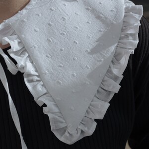 Detachable Peter Pan collar and cuffs set, detachable collar with ruffles, cotton collar and cuffs set image 4