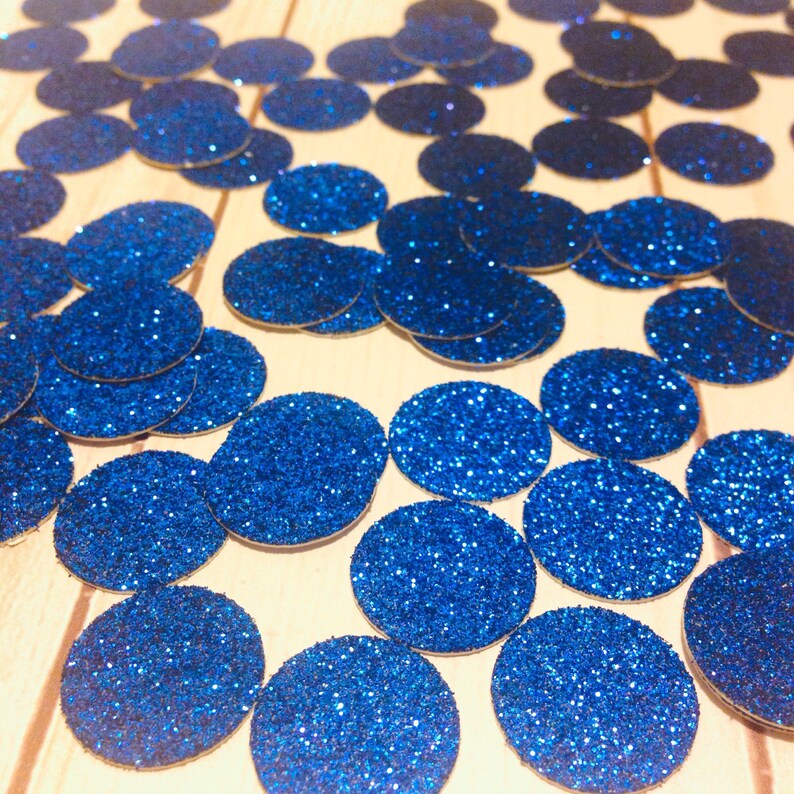 Circle Confetti Royal Blue Glitter Confetti Prince Baby Etsy
