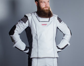 Astronaut inspired cosplay costume, Men uniform overalls Space X inspired, Halloween costume