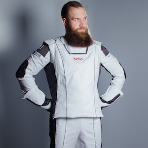 Astronaut inspired cosplay costume, Men uniform overalls Space X inspired, Halloween costume