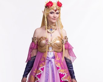 Princess Zelda Costume with cosplay armor, Armor costume Princezz Zelda cosplay, Zelda Halloween costume Legend of Zelda cosplay