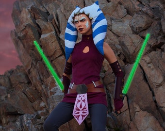 Ahsoka Tano Cosplay Kostüm aus Star saga, Rebellen Legion, Widerstandsallianz, Jedi Ritter Padawan, Galactic Rebellion, Anzug