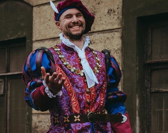 Witcher Cosplay Costume Men Dandelion Cosplay Bard Cosplay Costume Video Game Cosplay Outfit