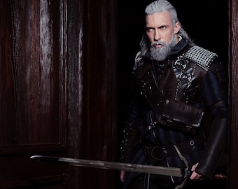 Geralt of Rivia Witcher Cosplay Kostüm, Videospiel Outfit