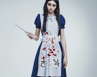 Halloween Cosplay Alice Madness Return Bloodstained Costume Horror Costume Adult Cosplay Costume Women Festival Clothing Cosplay Outfit