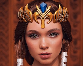 The Legend of Zelda Crown cosplay, Elven Crown, Golden Crown Video Games Cosplay Geeks Wedding Bridal Tiara, Zelda's Twilight Princess crown