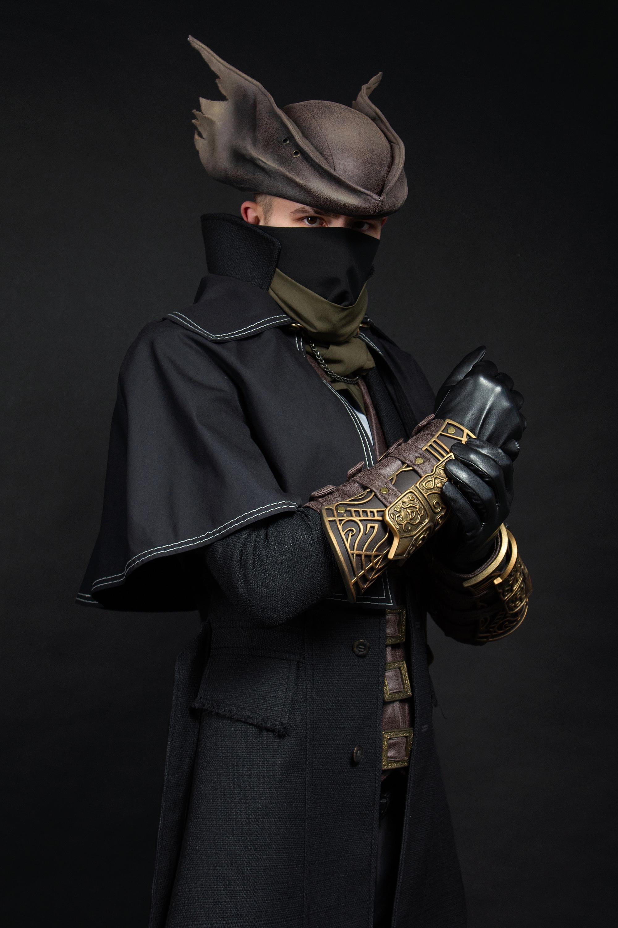 Bloodborneのハンターコスチューム：男性用コスプレ衣装、ビデオゲーム