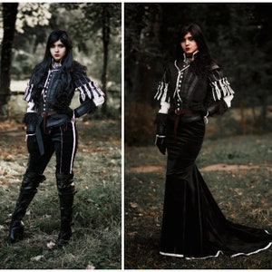 Yennefer Cosplay costume Highly detailed Yennefer's black dress, Yennefer Cosplay Outfit Black Full Set, Lady Witch Costume, Saga Cosplay image 1