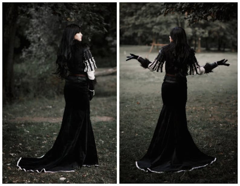 Yennefer Cosplay costume Highly detailed Yennefer's black dress, Yennefer Cosplay Outfit Black Full Set, Lady Witch Costume, Saga Cosplay image 7