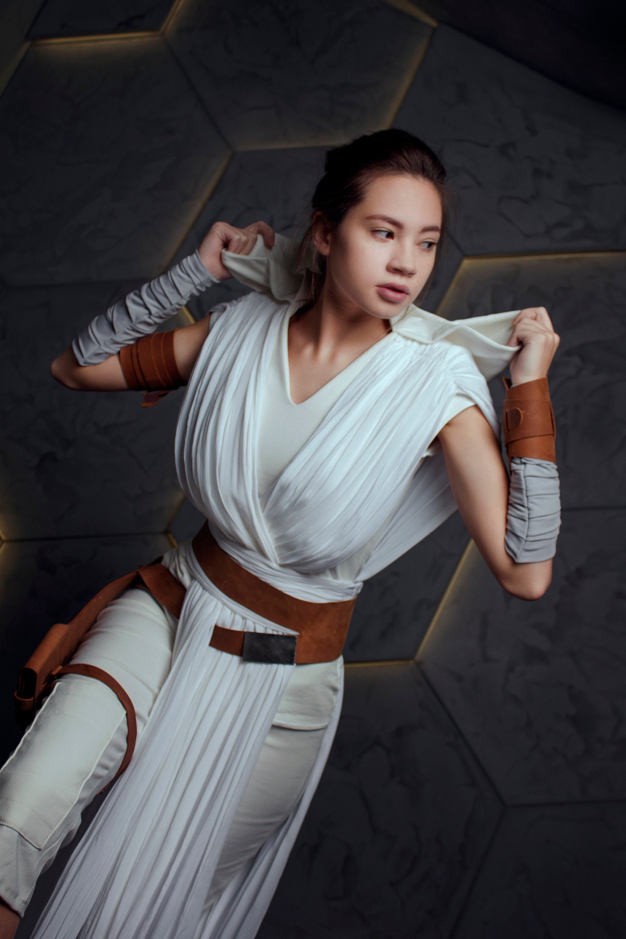 Star Wars 9 the Rise of Skywalker Rey Cosplay Costume Women 