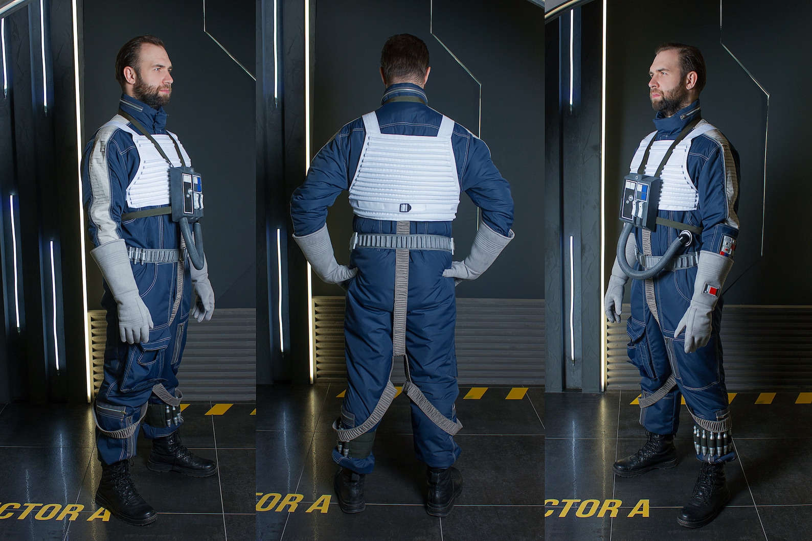 Blue Squadron Resistance Pilot cosplay costume from Star Saga Etsy