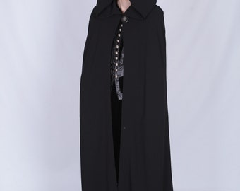 Yennefer of Vengerberg Black Hooded Cape: Witcher Cloak Cosplay Commission