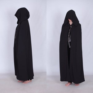 Halloween costume, Witcher Yennefer black clothing cape with hood,  Yenefer cosplay womens cloak, Witcher cosplay cloak coat