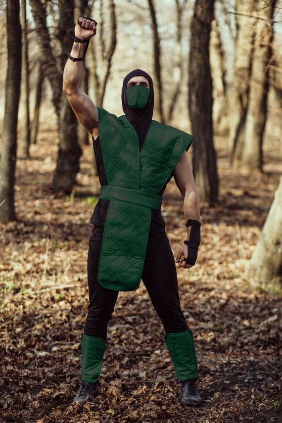 Reptil Cosplay Kostum Mortal Kombat Grun Ninja Anzug Mit Maske Etsy