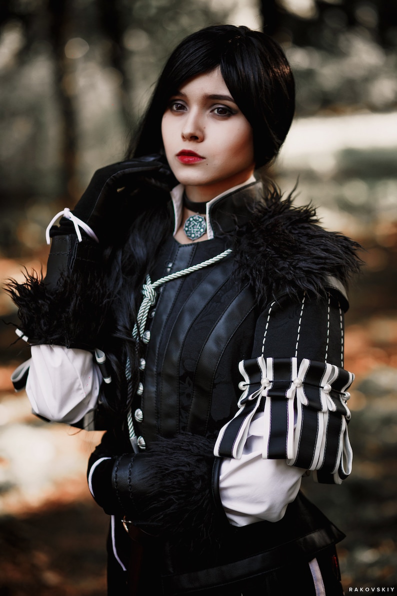 Yennefer Cosplay costume Highly detailed Yennefer's black dress, Yennefer Cosplay Outfit Black Full Set, Lady Witch Costume, Saga Cosplay image 2