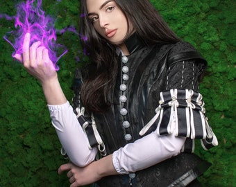 Disfraz de Halloween, chaqueta de cosplay de Yennefer Witcher, chaqueta de mujer Yennefer, chaqueta de cosplay de Yennefer Witch, chaqueta de Witcher Yennefer cosplay