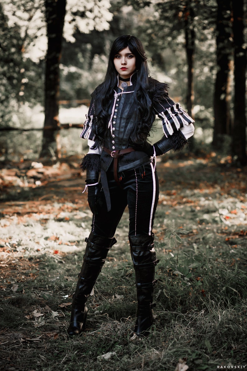 Yennefer Cosplay costume Highly detailed Yennefer's black dress, Yennefer Cosplay Outfit Black Full Set, Lady Witch Costume, Saga Cosplay image 3