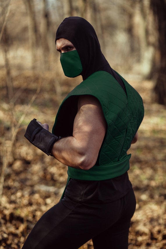 Reptil Cosplay Kostum Mortal Kombat Grun Ninja Anzug Mit Maske Etsy