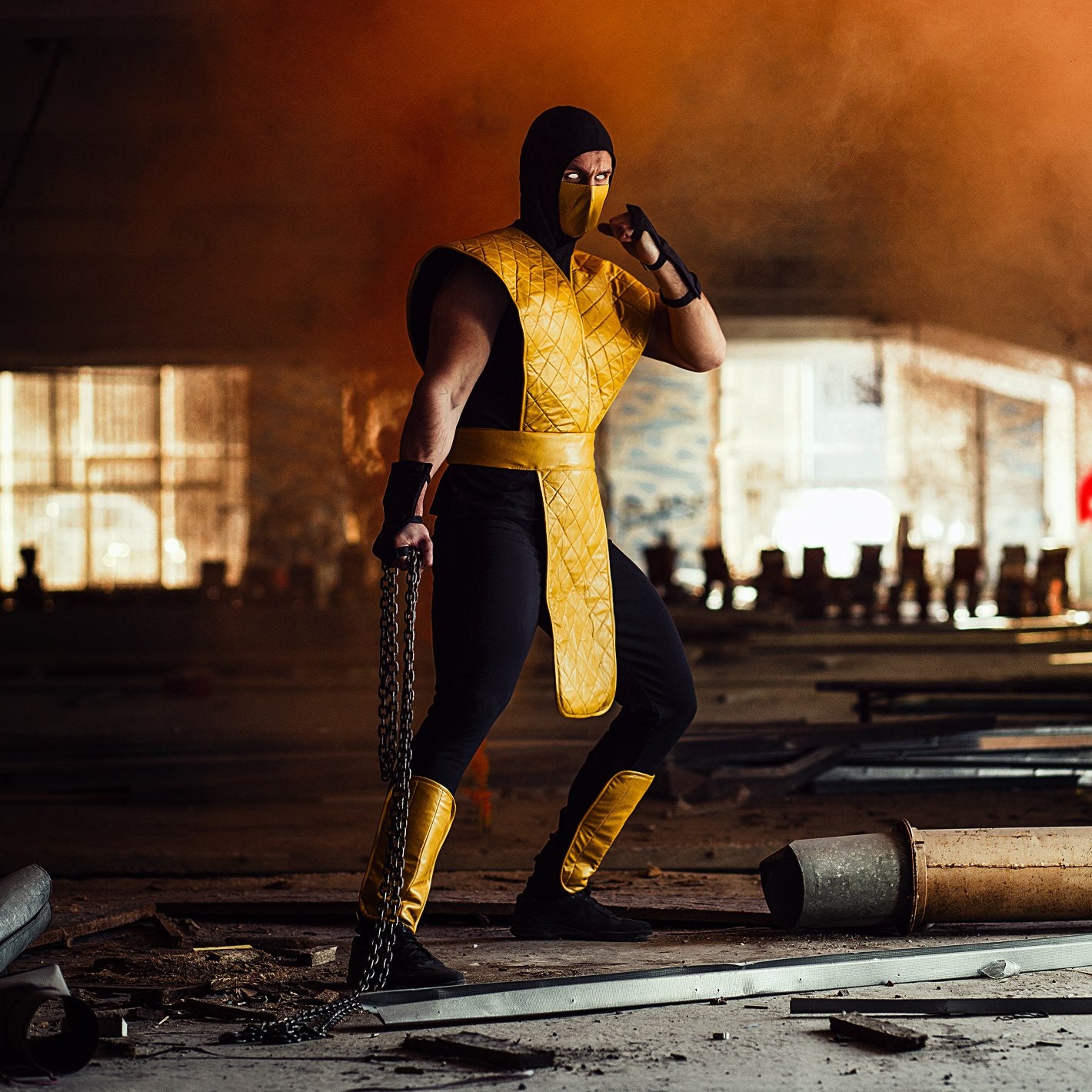 Scorpion Ninja Cosplay Costume Mortal Kombat Video Game Etsy