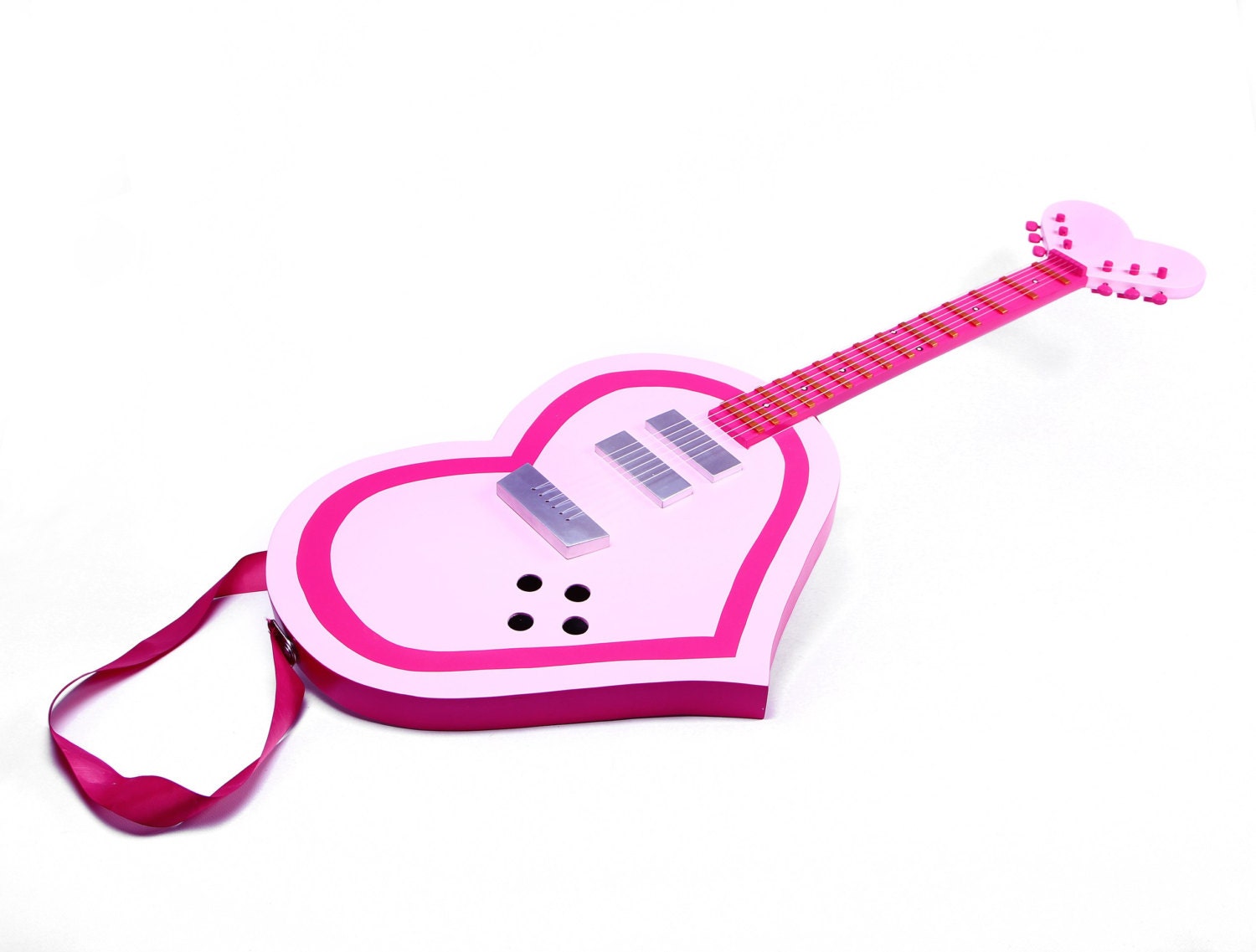 Show By Rock Anime Cyan S Strawberry Heart Guitar Etsy