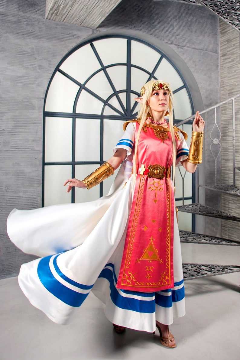 Elven Dress Female cosplay costume Princess Zelda cosplay The Legend of Zelda Cosplay Zelda Jewelry Super Smash Bros Ultimate Cosplay