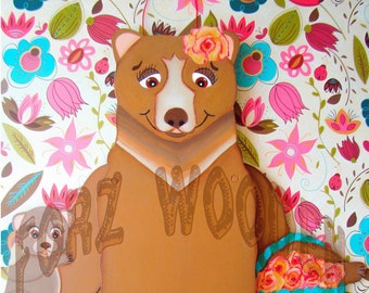 TUTORIAL: DIY Wooden Jumping Jack Mama Bear. Mother's day Mama Bear Wooden Puppet. Wooden Toy. Instant Download. Printable Mother's day Toy.