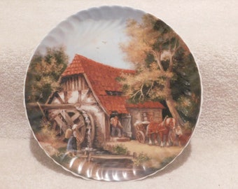 French "Countryside" Scene by Limoges