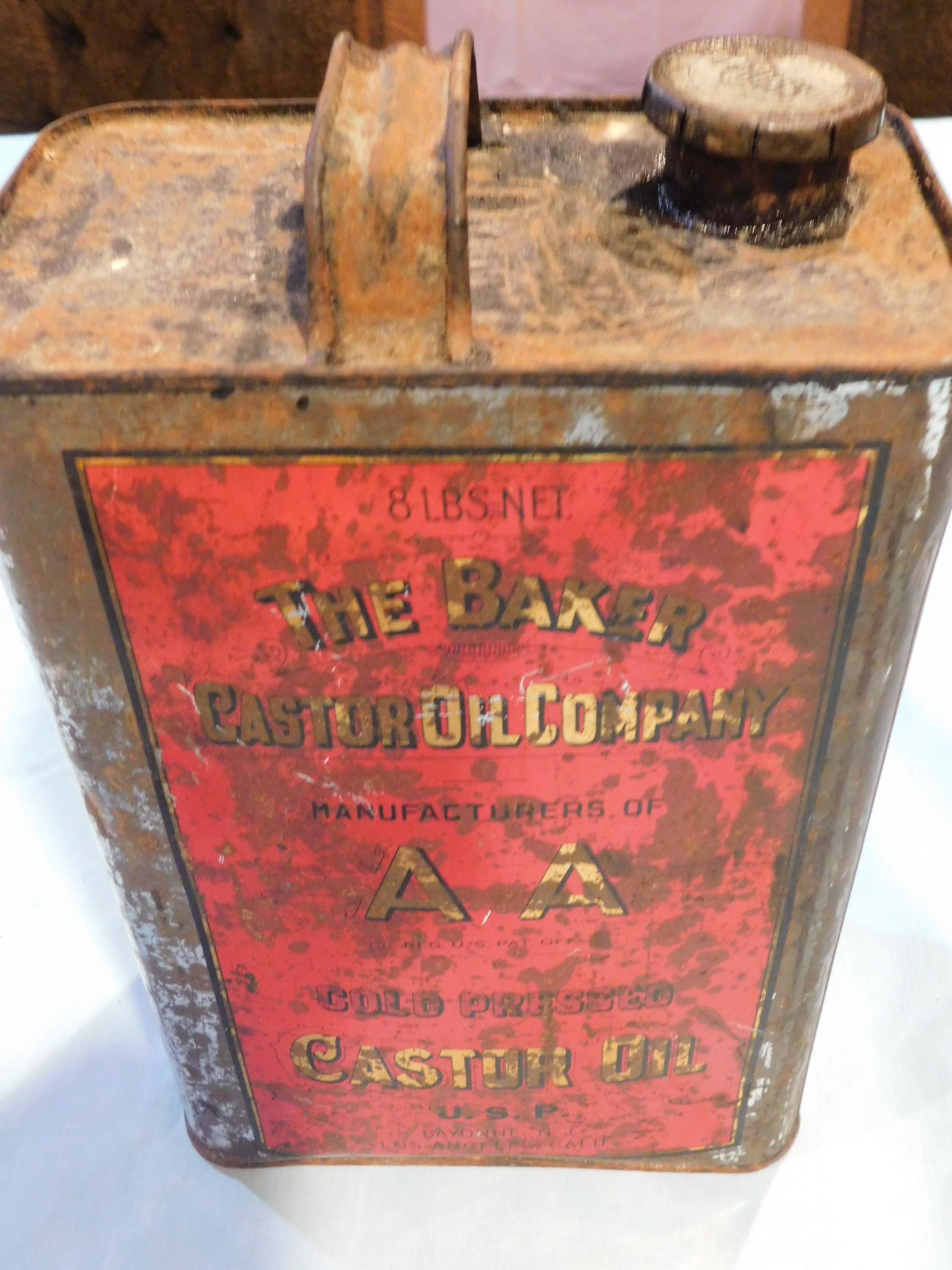 Vintage 8 LBS. Metal Castor Oil Advertising Tin With Cap - Etsy UK