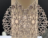 Sterling silver, light weight mosaic design. Large hypoallergenic earrings. 38mm across.