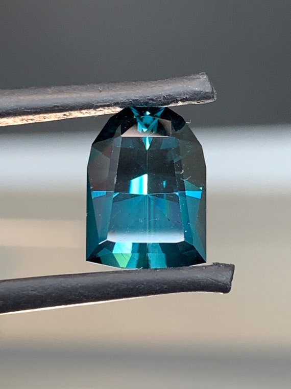 Indicolite Tourmaline. 3.4ct Precision cut, rich color gemstone.