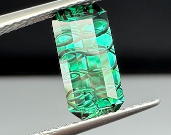 Blue Tourmaline Gemstone: 23.75 Ct Hexagon Fantasy Cut, Jewelry