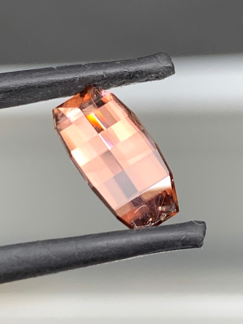 Natural Pink Zircon 2.77ct pixel cut design.